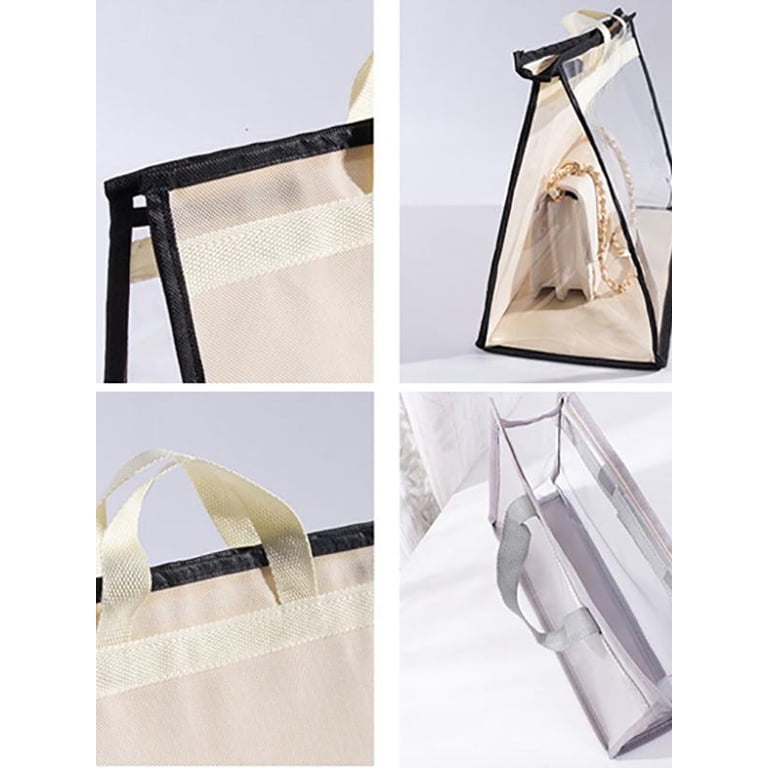 5-Pack Hanging Handbag Storage Organizers - Clear Dust-Proof Zipper Bags With Handles For Closet & Travel