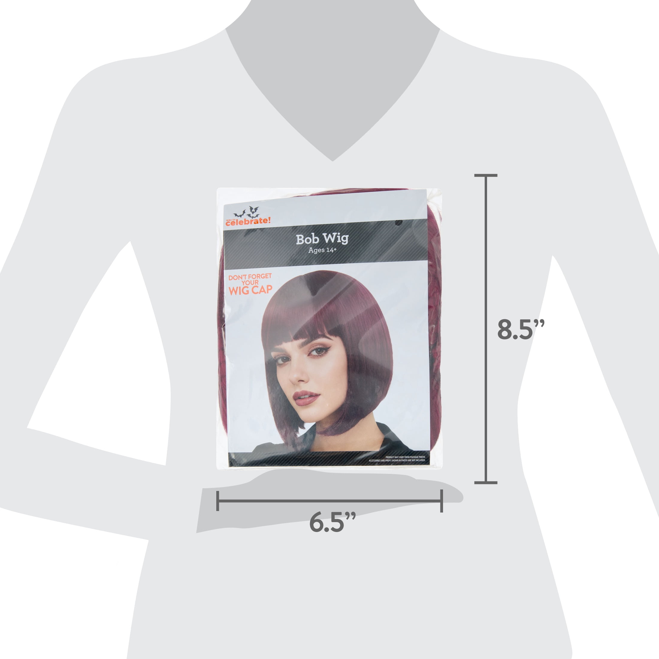 Bob Wig Costume Accessory for Adults, Auburn, Halloween by Way To Celebrate