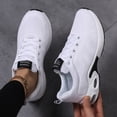 thumbnail image 5 of Running Shoes for Women Lace up Mesh Sneakers Antislip Air Cushion Breathable Tennis Shoes Lightweight Sneakers White Size 8.5, 5 of 7