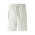 thumbnail image 3 of Men's Corduroy Shorts Lightweight Drawstring Waist Cargo Shorts Pants Summer Beach White 2XL, 3 of 7