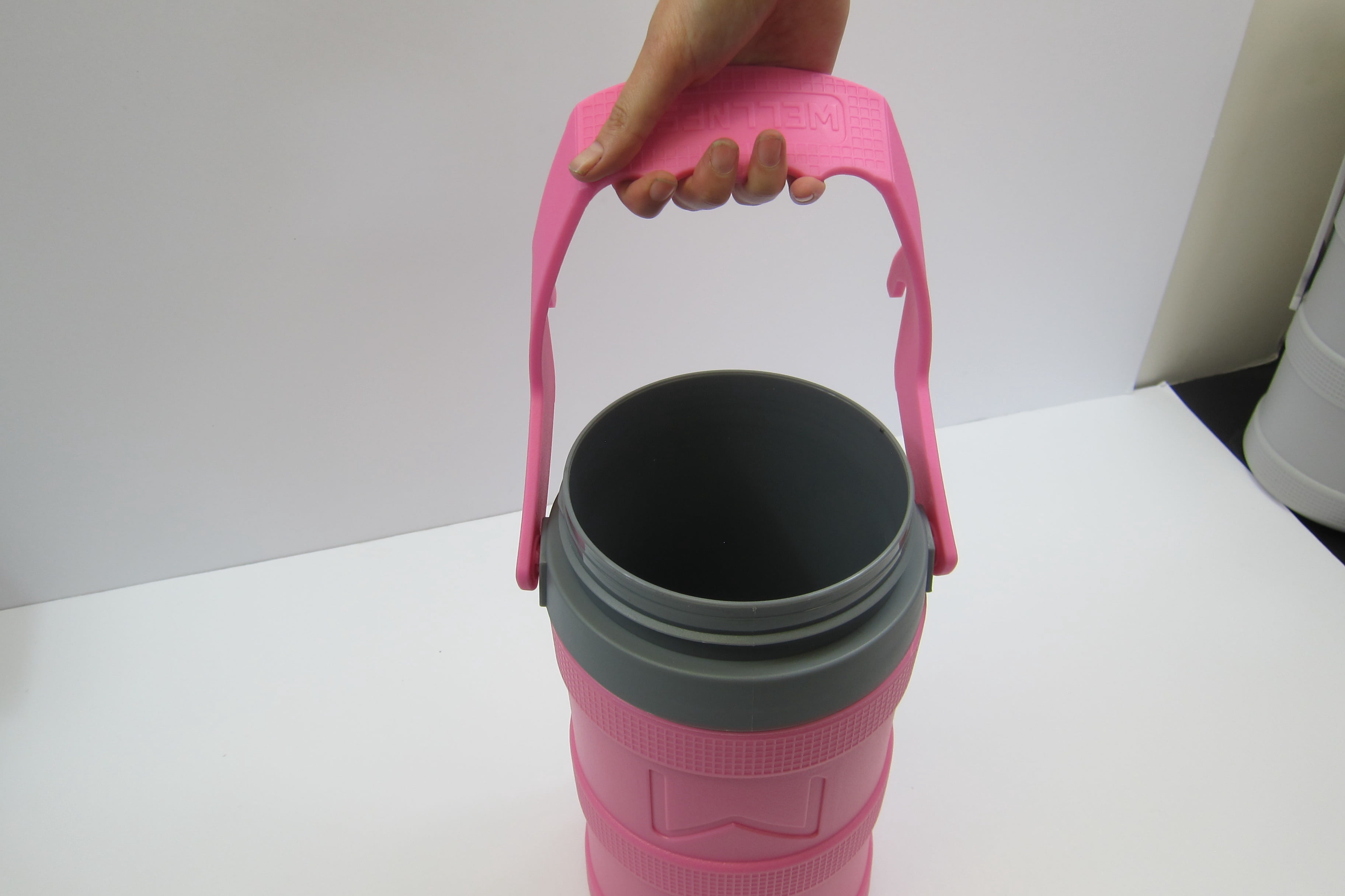 Wellness 128 oz Pink Plastic Water Bottle with Screw Cap