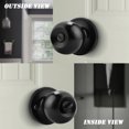 thumbnail image 6 of knobelite (10 Packs) Bed / Bath Room Round Door Knob, Privacy Function for Bathroom / Bedroom, Interior Door Door Lock Handle Black Finish, Keyless (Thumb Turn Lock on The Inside) Door Handles Locks, 6 of 7