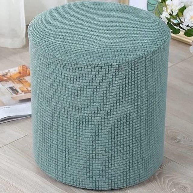 YHWW Ottoman Slipcover Square/Round Foot Stool Cover Stretch Jacquard Ottoman Cover Storage Footstool Cover Protector Non Slip with Elastic Bottom Washable Red/Grey/Brown/Beige