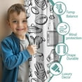 thumbnail image 3 of Blackout Kids Curtains,Black and White Football Elements Pattern Childrens Insulated Curtains Set Of 2,Bedroom Essentials,Toddler Room Decor 52"x84", 3 of 5