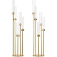 thumbnail image 2 of 39.8''Matte Black Candle Holder with Acrylic Shades Tall 5 Arm Candelabra Black Table Centerpiece for Wedding Living Dining Room Fireplace Decoration Fit 0.98''LED Taper, 2 of 10