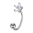 thumbnail image 1 of Pendientes de estrella con forma de hueso de oreja para hombre, únicos, sencillos, con personalidad, dulces y geniales, con diamantes, con hebilla giratoria de estrella de cinco puntas, 1 of 6