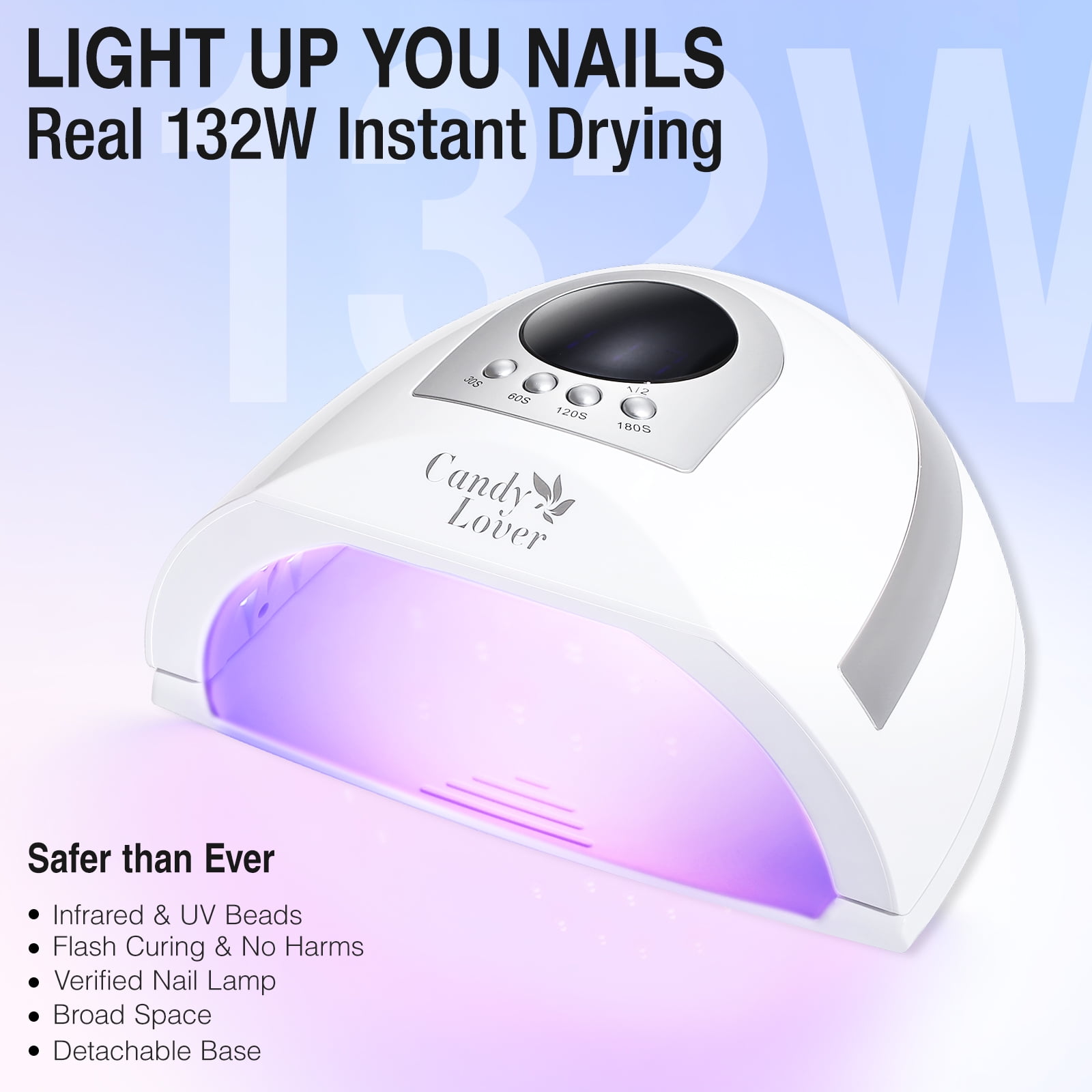 Candy Lover Gel Nail Kit with UV Lamp, 16 Colors All Season Gel Nail Polish Set, 132W UV Nail Light & Nail Art Accessories, Valentine's Gift for Girls Women