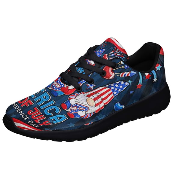 4th of July Gnomes Independence Day American flag Shoes Sneakers Black Size 3.5