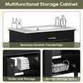 thumbnail image 6 of Huisuilinss 30 Inch Bathroom Vanity with Ceramic Sink, Bathroom Vanity Cabinet with 2 Doors and Drawers, Wooden Bathroom Sink Cabinet,Adjustable Shelves, Bathroom Vanities For Apartment, Dormitory, 6 of 8