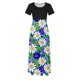 thumbnail image 4 of Puntoco Vestido De Manga Corta Con Cuello Redondo Y Falda Larga Estilo Resort Con Estampado Floral Para Mujer Negro Xl,Regalos Para Mujer Joven, 4 of 5