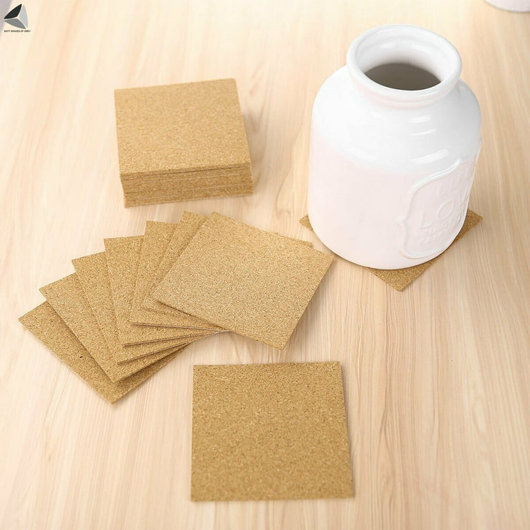 Sixtyshades 10 Pcs Self Adhesive Cork Board Tiles Natural Mini