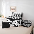 thumbnail image 6 of Manfei White Black 7pcs Bedding Comforter Set,Minimalist Geometric Pattern Queen Bedding Sets,Modern Art Queen Sheet Sets For Boys Kids,Microfiber Bedroom Decor Reversible, 6 of 8