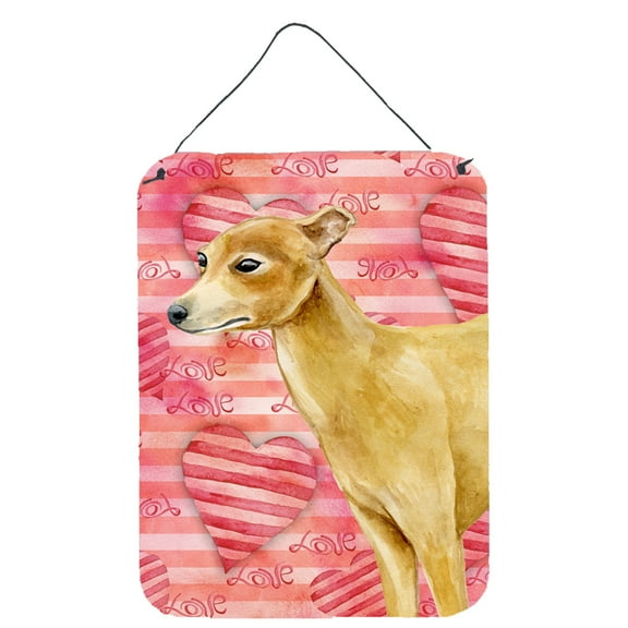 Carolines Treasures BB9785DS1216 Italian Greyhound Love Wall or Door Hanging Prints Red 12WX16H multicolor