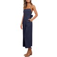 thumbnail image 3 of Txlixc Mono de verano para mujer Tirantes finos ajustables Cintura alta Pierna ancha Mono recortado Mamelucos con bolsillos Txlixc  Estilo de ocio, 3 of 5
