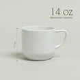 thumbnail image 4 of over&back Coupe Porcelain Coffee Mugs - 4-Piece Mug Set - Enjoy the Perfect Cup of Coffee, Tea, Latte, and More - Glossy White - 14 Oz, 4 of 7