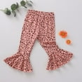 thumbnail image 2 of Kids Girl Pants Wide-Leg Trousers Leopard Ruffle Bell Bottoms, 2 of 5