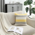 thumbnail image 5 of Modern simple imitation cotton hemp geometric stripe living room sofa pillow case - yellow, 5 of 6