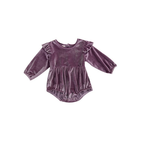 

Felcia 0-18M Newborn Baby Girl Romper Infant Velvet Long Sleeve Ruffles Jumpsuit