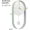 thumbnail image 2 of Driini Modern Pendulum Wall Clock - Decorative and Unique Metal Frame, with 8 Inch Face - Contemporary, Minimalist Design, with Silent Non Ticking Operation - Includes Both White and Gold Pendelum, 2 of 5