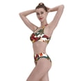 thumbnail image 5 of Qekee Retro Floral Butterfly Two Piece Swimsuit for Women, Sporty High Waisted Bathing Suit for Beach, Parties, Surfing - XX-Large, 5 of 8
