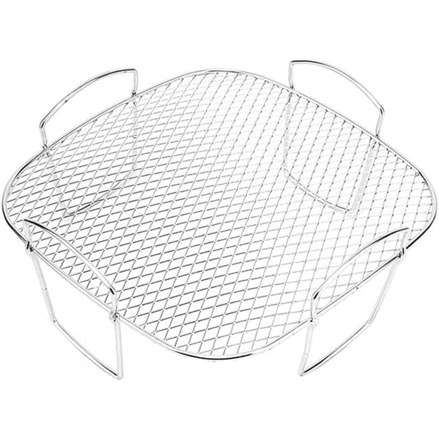 1PC 304 Stainless Steel Dehydrator Rack Square Air Fryer Rack Multipurpose Square Air Fryer Accessory for Universal Kitchen Use