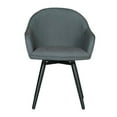 thumbnail image 3 of Pemberly Row Metal Upholstered Swivel Accent Arm Chair in Charcoal, 3 of 11