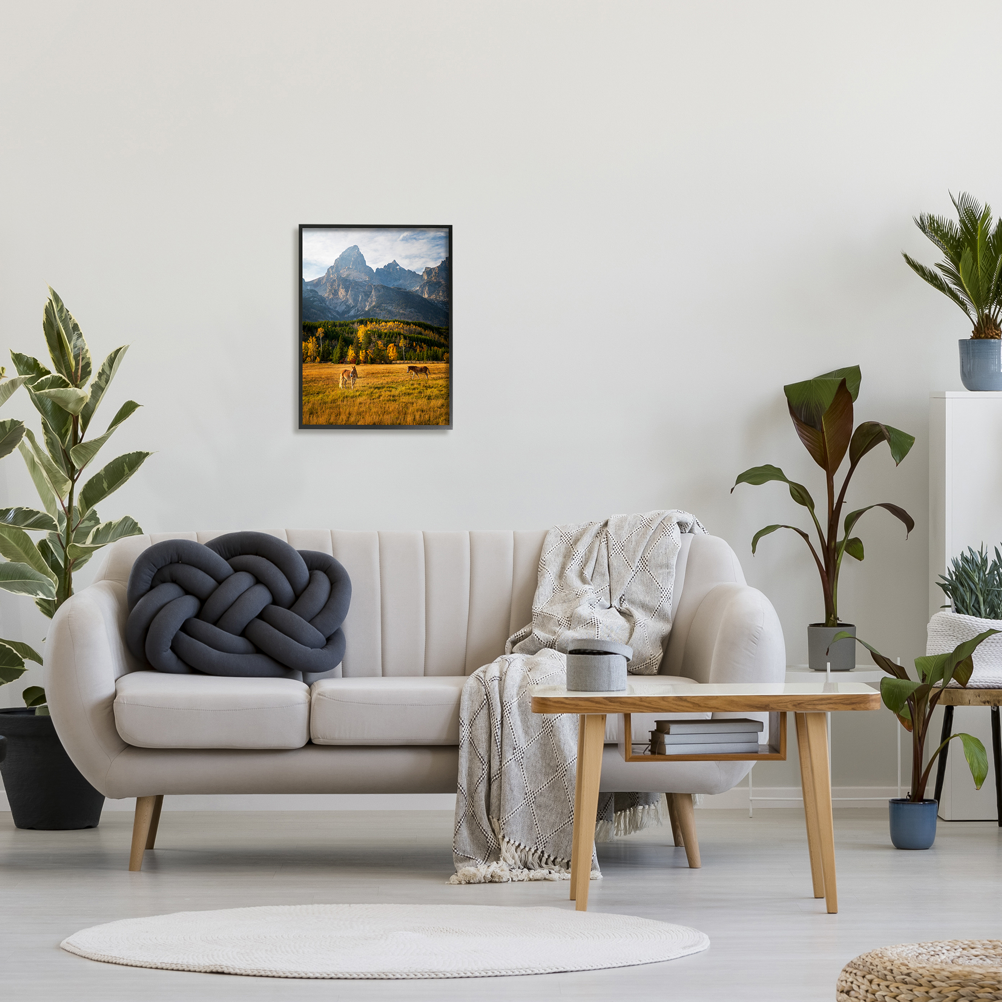 Stupell Industries Horses & Fall Foliage Landscape Photography Black Framed Art Print Wall Art, 16 x 20