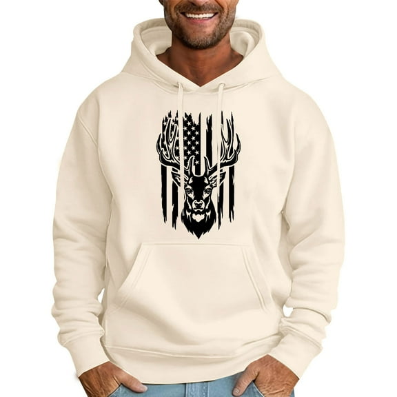 KAUOD Graphic Hoodies for Men Cotton Casual Hoodies Sweatshirts Fashion Long Sleeve Drawstring Fleece Pullover Hoodie with Pockets