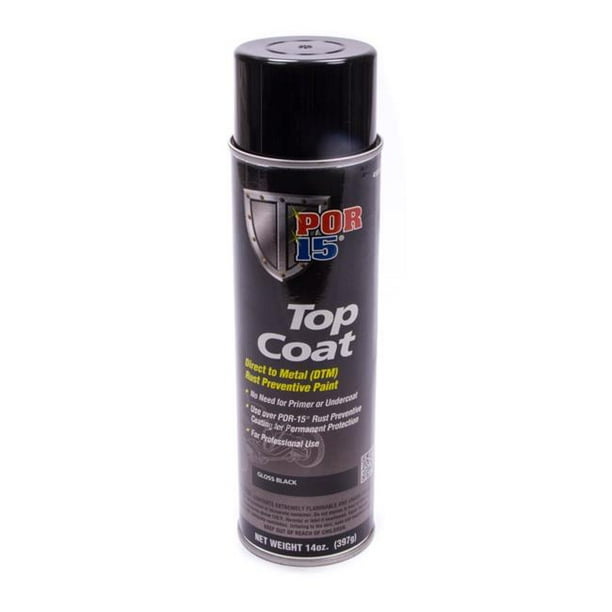 POR15 POR45818 Top Coat Paint Urethane, Black 14 oz Aerosol
