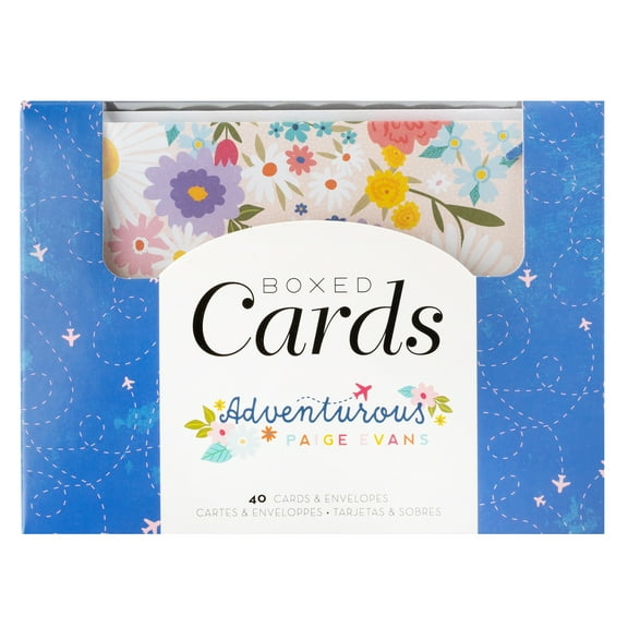 American Crafts A2 Cards W/Envelopes (4.375"X5.75") 40/Box-Paige Evans Adventurous