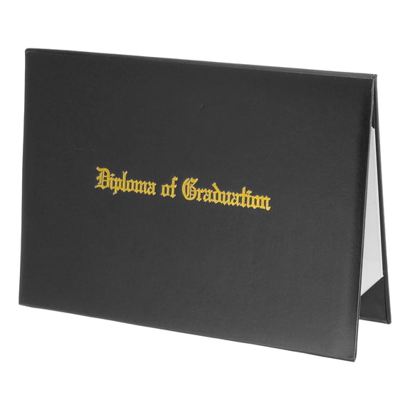 Uxcell Certificate Cover Holders, Fits 8.5x11" Paper Graduation Diploma Leatherette Gold Foil Imprint Award Recognition, Black