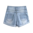 thumbnail image 6 of vigerkar Women Casual Summer Mid Waist Stretchy Denim Jean Shorts Junior Short Jeans (BU2, 3XL), 6 of 9