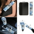 thumbnail image 6 of Renewold Wolf Paw Snow Forest 12 PCS Car Seat Cover Full Set with Steering Wheel Seat Belt Strap Armrest Pad Handbrake Cover Gear Shift Cover Coasters Universal Fit for Truck Vans Sedans, 6 of 7