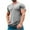 Gray, variant on Chiccall Mens Button Running T Shirts Gym Athletic Short Sleeve V Neck Solid Color Breathable Shirt Tops