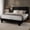 Black, variant on Virans Twin Size Bed Frame,Velvet Platform Bed Frame with Upholstered Headboard,Sturdy Solid Wood Slats Support,Noise Free,No Box Spring, Easy to Assemble - White