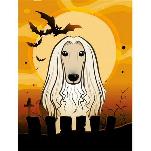 Halloween Afghan Hound Flag Garden Size