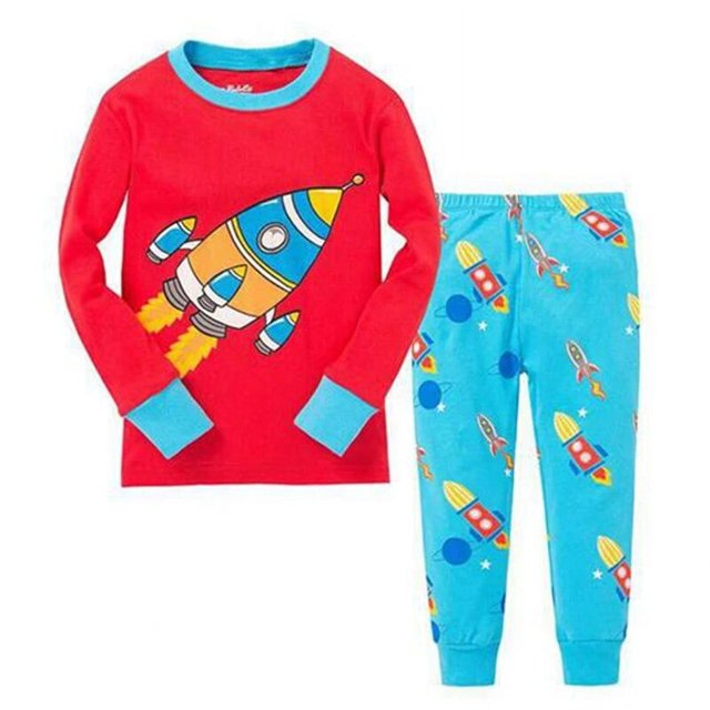 Pijamas con diseño de animales para niños, pijamas de frutas para bebés, ropa de dormir de manga larga, conjunto de ropa para niños, otoño e invierno, 2 piezas