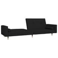 thumbnail image 3 of vidaXL 2-Seater Sofa Bed with Two Pillows Black Velvet, 3 of 5