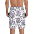thumbnail image 5 of Cauagu Violets Flowers Print Pajama Bottoms for Men Sleep Pajama Shorts Elastic Waistband Sleep Pajama Short Men's PJ Shorts -3X-Large, 5 of 6