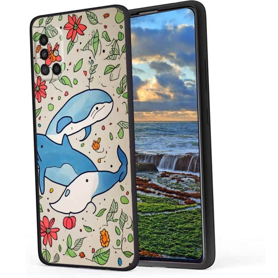 Compatible with Samsung Galaxy A71 4G Phone Case, Whale-111-6-3 Case Men Women, Flexible Silicone Shockproof Case for Samsung Galaxy A71 4G