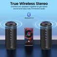 thumbnail image 3 of Portable Bluetooth Speaker, Bluetooth 5.4 Wireless Speaker, IPX7 Waterproof Outdoor Speaker with RGB Party Lights, 20W Stereo Sound, 20H Playtime, TWS Pairing for Camping, Beach, Home Party, 3 of 9