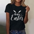 thumbnail image 2 of Mujeres de Manga Corta Tops Casual Nuevo Cuello Redondo Pascua, Ligera Camiseta de Poliéster Spandex, 2 of 4