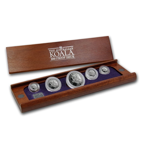1989 Australia 5-Coin Platinum Koala Proof Set (1.9 oz)