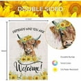 thumbnail image 6 of Highland Cow Garden Flag 12x18 Inch, Double Sided Burlap Outside Welcome Floral Sunflower Highland Cattle Sign Yard Flag Farmhouse Outdoor Decor, 6 of 6