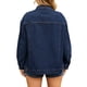 thumbnail image 3 of CHAQUETA DE MEZCLILLA Oversized para Mujeres de Manga Larga con Botones y Bolsillos Talla S Azul Oscuro, 3 of 5