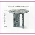thumbnail image 2 of Grey Blue Natural Marble Coffee Table for Living Room – Ø17.7x15.8 Inch, Easy-Assemble, Unique Veining Decor, 2 of 9