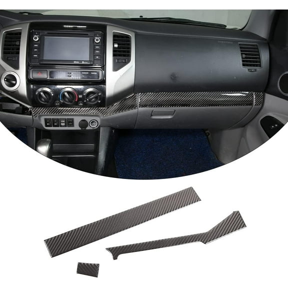 TINKI Soft Carbon Fiber Car Center Control Co-pilot Decorative Sticker Trim Fit For Toyota Tacoma 2011 2012 2013 2014 2015