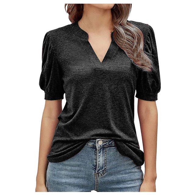 Birdeem Womens Summer Vintage Printed Pattern Casual Short Sleeve Tops Blouse