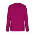 thumbnail image 5 of Odeerbi Solid Color Sweatshirt for Women Long Sleeves Casual Solid Color Crewneck Pullover Sweatshirt Tunic Tops Hot Pink, 5 of 5