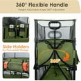 thumbnail image 4 of PNKKODW 550L XXL Foldable Double Decker Wagon, 550LBS, 360° Handle, Heavy Duty, Olive Green, 4 of 9